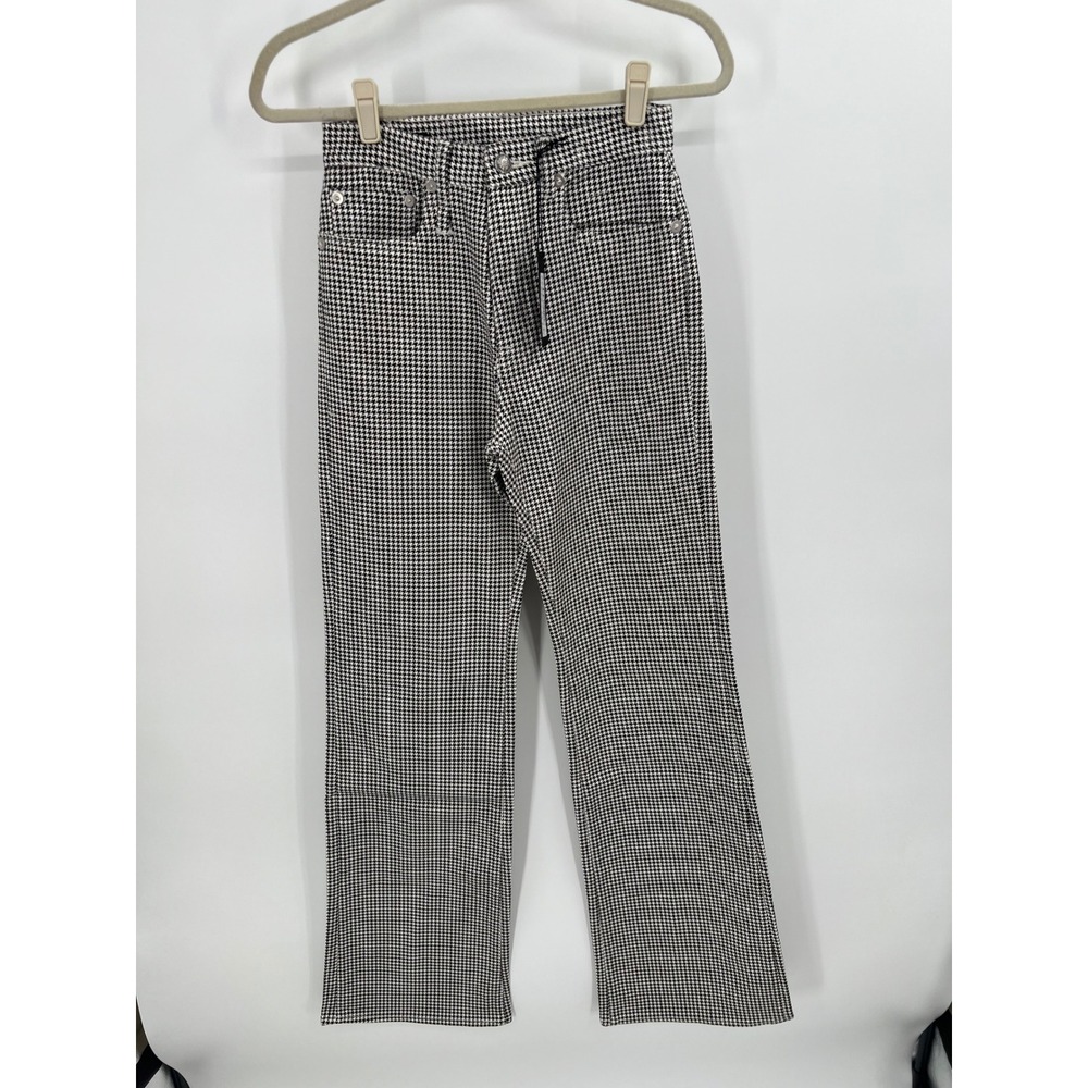 R13 Jane Jean Houndstooth High Rise Straight Leg Pants Size 25 NWT DEFECT